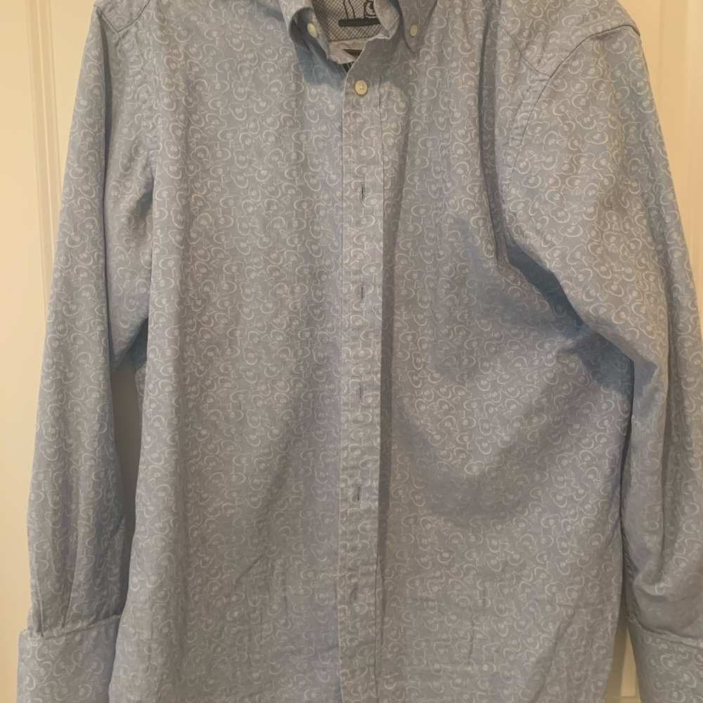 Robert Graham Men's Blue “Money bags” medium Shirt